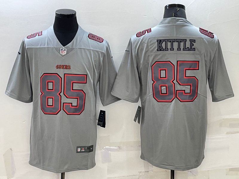 Men's San Francisco 49ers #85 George Kittle Grey Atmosphere Fashion Stitched Jersey